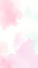 Abstract Image Characterized By Soft, Pastel Hues Of Pink, Lavender, And Mint Green, Blended Seamlessly To Create A Dreamy Atmosphere, Employing A Watercolor Medium On Textured Paper.