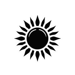 Naklejka premium Stylized sun icon featuring rays radiating from a central circle