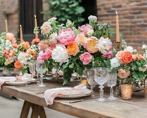 Rustic outdoor wedding floral centerpiece