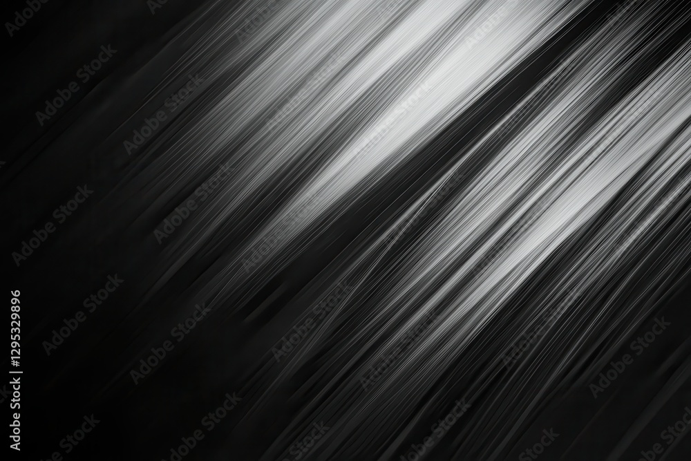 Poster abstract grayscale diagonal lines, dark background, motion blur, design element