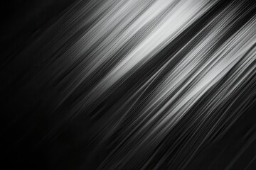 Abstract grayscale diagonal lines, dark background, motion blur, design element