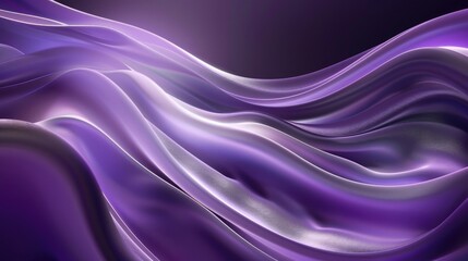 Fototapeta premium Abstract purple flowing wave layers. Digital artwork of wavy pattern of gradient purple watercolor with fabric texture. Modern digital design for poster. Motion shot of colorful fluid waving. AIG51.