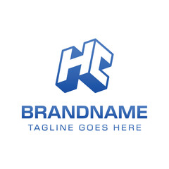 Letters HC 3D Monogram Logo, symbolizes strength, dynamism, and technology