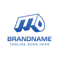 Letters MD 3D Monogram Logo, symbolizes strength, dynamism, and technology