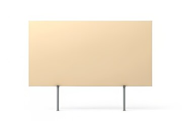Obraz premium Beige Blank Sign with Metal Supports - Mockup for Design