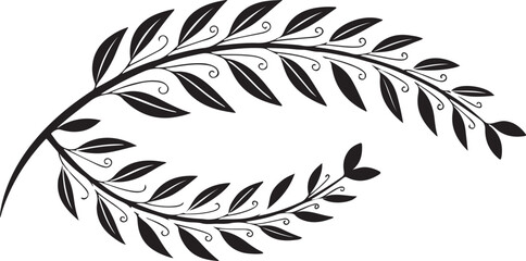 Obraz premium Isolated black circular laurel foliate icon Vector, black circular laurel foliate Silhouette,black circular laurel foliate icon set, black circular laurel foliate for logo,color black circular