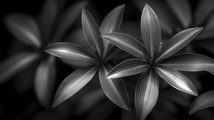 Monochromatic Elegance Close-up of Star-Shaped Leaves