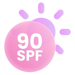 Anti UV Protection SPF Glassmorphism PopUp Jelly Pink Purple UI Icon Sign and Symbol Design Illustrator Png Svg
