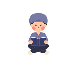 Studying Quran 2 Boy in Purple Hat Reading Quran