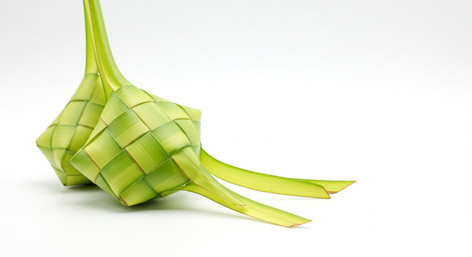 Ketupat on a white background. Isolated image.