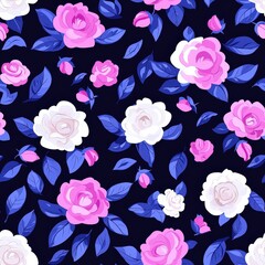 Charming floral pattern featuring a variety of beautiful flowers celebrating the beauty of nature in vivid colors seamless tile