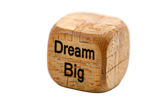 Dream Big Text Isolated on Transparent Background