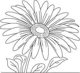 Whimsical Flower Doodle for Coloring