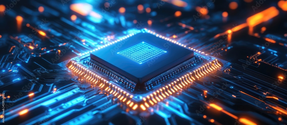 Poster high-tech cpu on circuit board (5)