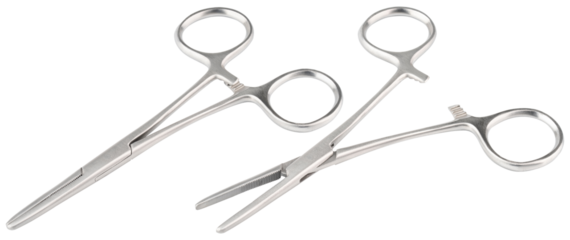 Forceps tool. Kelly forceps scissors. Stainless steel hemostatic forceps surgical forceps with locking clamps. Fishing pliers curved, straight tip. Fishing hook extractor. Medical instrument, supply