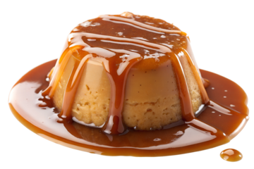 chocolate cake on white plate isolated on transparent background 