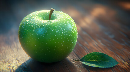 Green Apple 3D Render Illustration