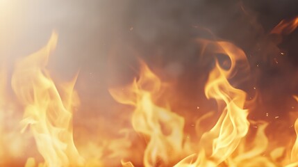 Fototapeta premium Fire flame texture for banner background. Burn abstract lights. Burning big flame. Blaze flames overlay background.
