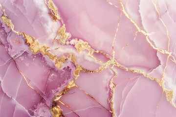 Elegant pink marble texture with gold veins. Digital art for luxurious and sophisticated design. Background image of pink and golden line with marble texture or floating watercolor pattern. AIG51.
