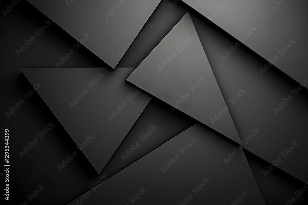 Aufkleber elegant black geometric arrangement, a dynamic composition of triangular forms for modern background