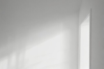 Minimalistic Black and White Window Frame with Depth and Dimension in Center, Blurred Background