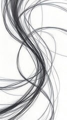 A Monochromatic Abstract Composition Featuring Swirling, Interweaving Lines Rendered In Shades Of Gray, Creating A Sense Of Depth And Movement, Reminiscent Of A Charcoal Sketch On Te.