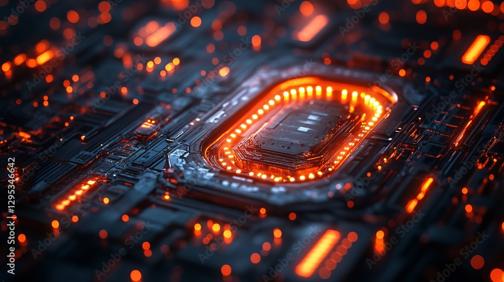 Poster cybersecurity for business and internet projects: abstract futuristic background with hi-tech busine