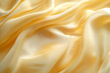 Fototapeta premium Elegant golden silk fabric with soft folds and highlights, perfect for luxury backgrounds, textile design, and sophisticated aesthetic visuals