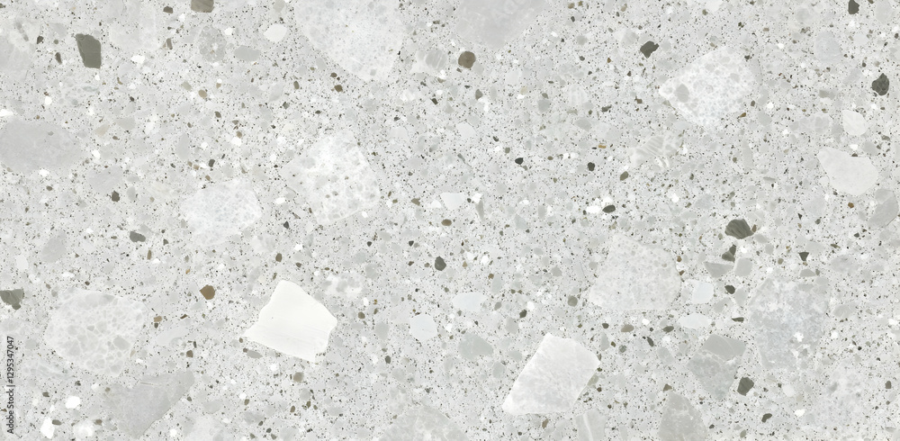 Aufkleber elegant grey terrazzo texture with speckles and organic shapes, creating a modern and versatile back