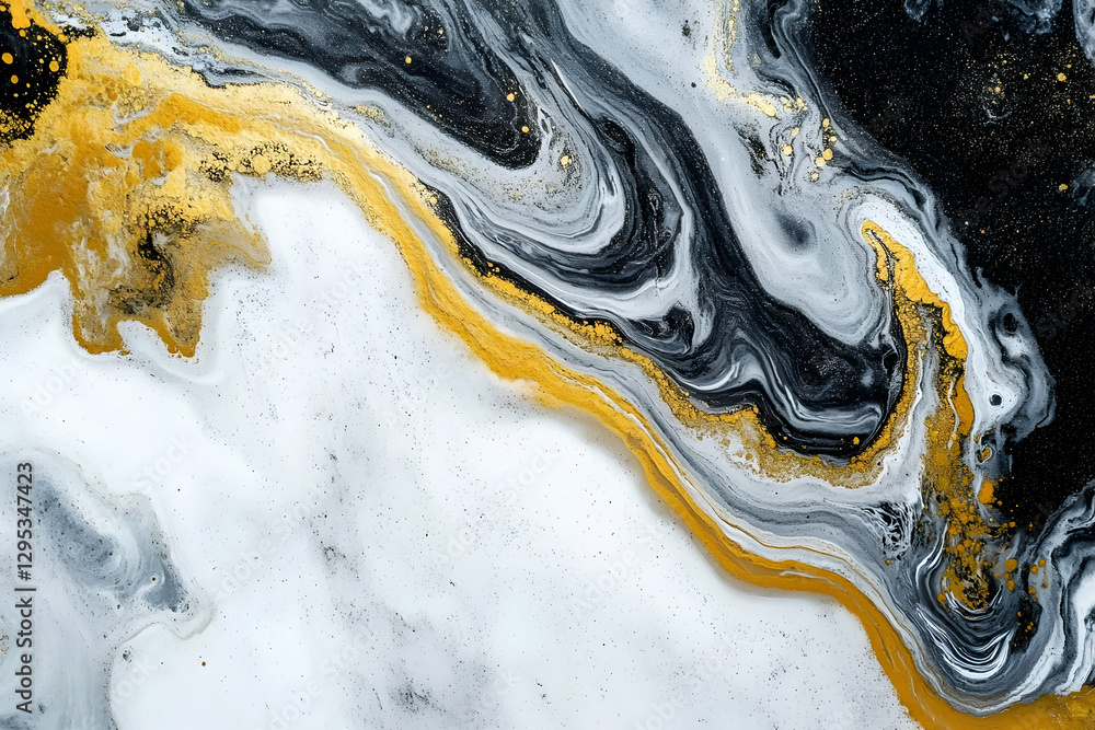 Poster elegant marbleized effect with flowing golden accents creates a luxurious and captivating background