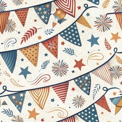 Seamless Celebration Patterns Festive Occasions Digital Artwork Vibrant Environment Artistic Viewpoint Cheerful Concept