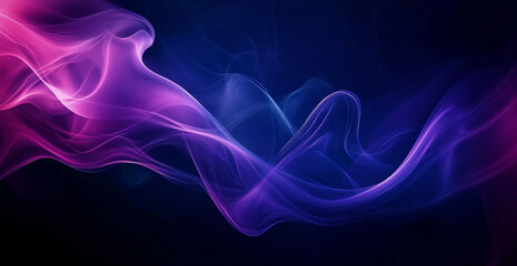 Fototapeta premium abstract purple and blue gradient background with flowing smoke shapes, dark background