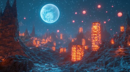 Obraz premium Expansive Digital Landscape with Ultra-Realistic Graphics