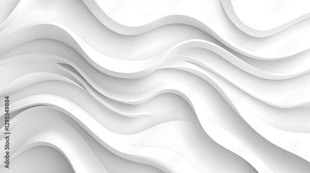 Poster elegant white abstract background with smooth, flowing wave patterns creating a sense of sophisticat