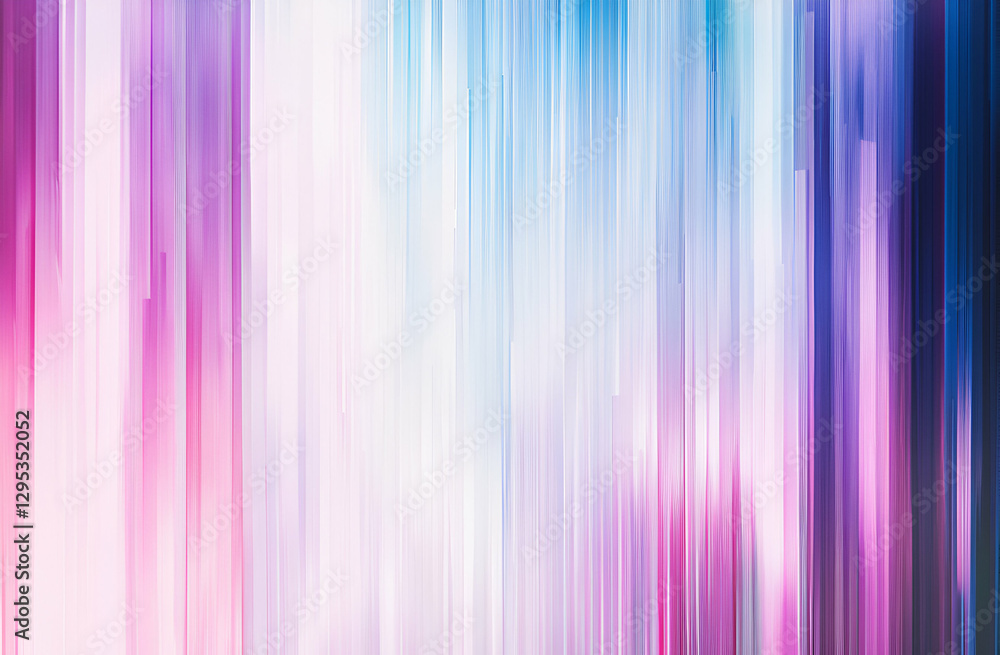 Poster ethereal aurora, abstract vertical lines with subtle gradient shifts from soft blues to vibrant purp
