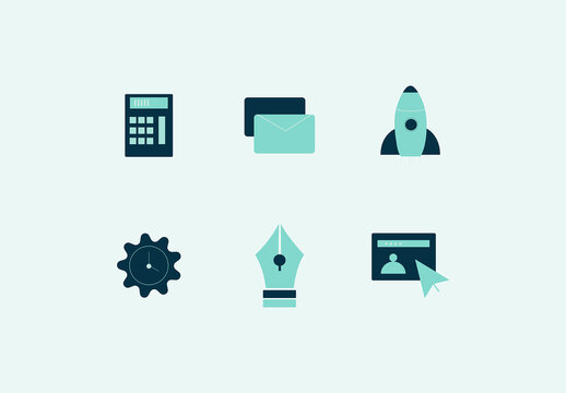 Colourful Business Icon Set