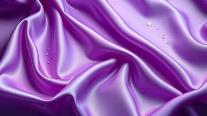 Obraz premium Shimmering lavender silk fabric with wet-look waves, reflective highlights, and soft gradients, perfect for luxury aesthetics