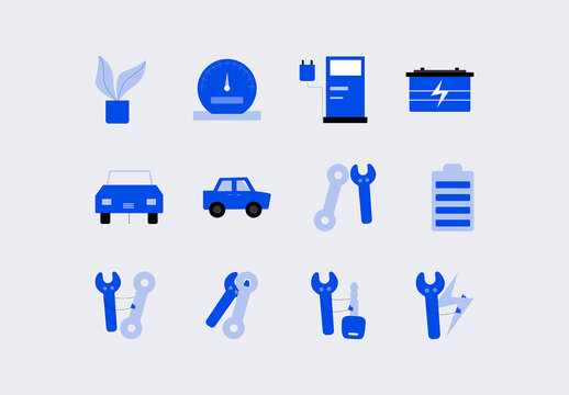 Automobile Equipment Icon Collection