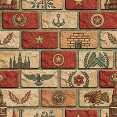 Seamless Historical Mural Art Urban Wall Decorative Design Cultural Environment Artistic Perspective Heritage Concept