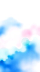 An Abstract Watercolor Painting Depicting A Blurred, Dreamlike Landscape Using Soft Blues, Greens And Pinks, Characterized By A Soft Focus And A Delicate, Flowing Composition.