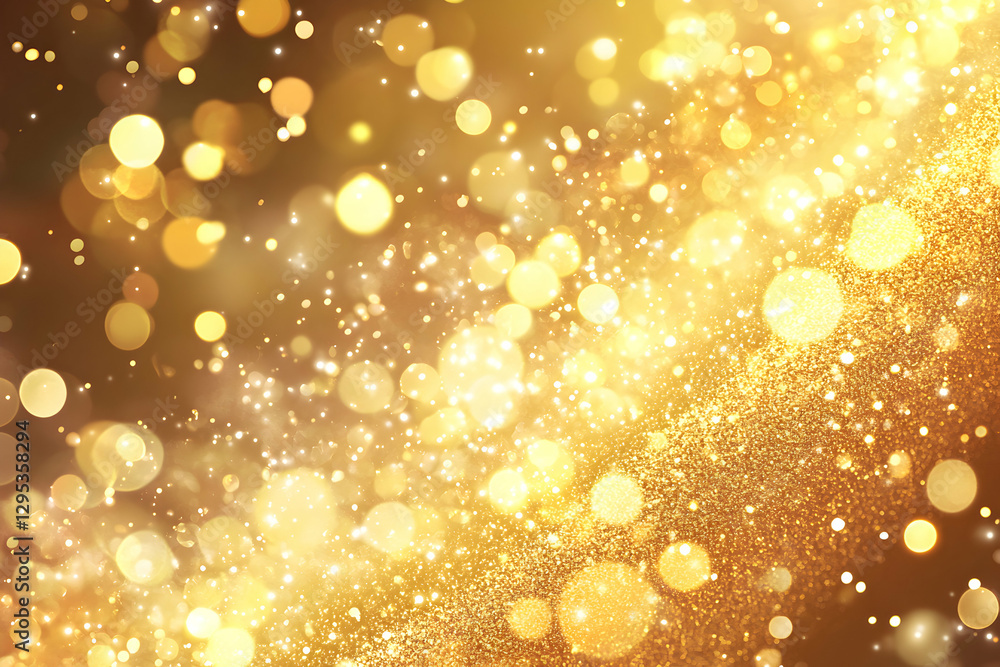 Aufkleber golden bokeh symphony, a dazzling display of light and shadow, evoking festive cheer and luxurious w