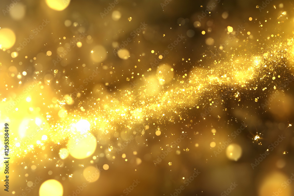 Aufkleber golden glitter and bokeh lights create a magical and festive abstract background, perfect for adding