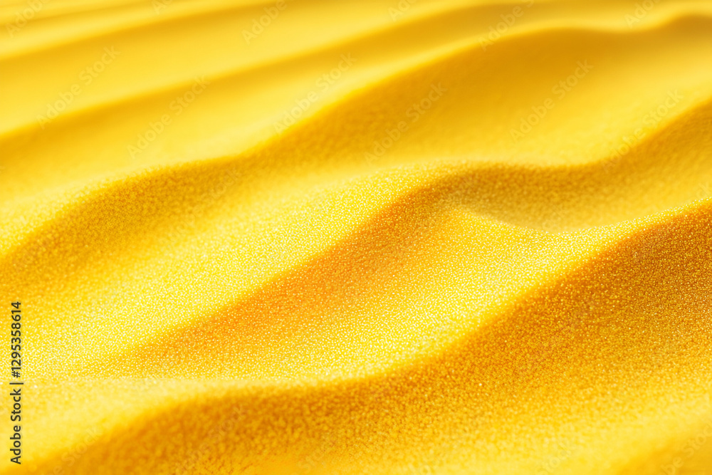 Poster golden textured waves, a macro shot of a dynamic yellow surface with soft, undulating lines creating