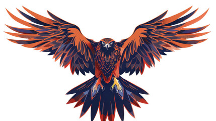 Fototapeta premium Majestic hawk displaying powerful wings on transparent background