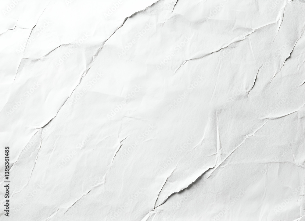 Poster high-resolution white wrinkled paper texture for creative projects and backgrounds - ideal for mocku