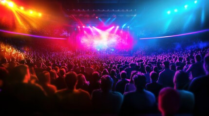 Vibrant Crowd in a Massive Sports Arena