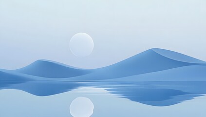 Blue Desert Landscape Reflection