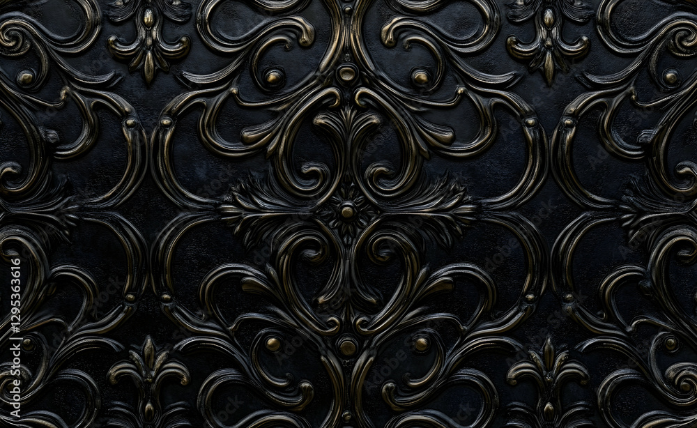 Poster intricate dark ornamental pattern, a seamless blend of classic and modern design for backgrounds and