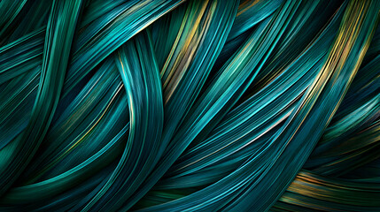 Luxurious Abstract Background with Teal and Gold Waves, creating a serene and opulent visual experience with flowing lines and elegant color combinations