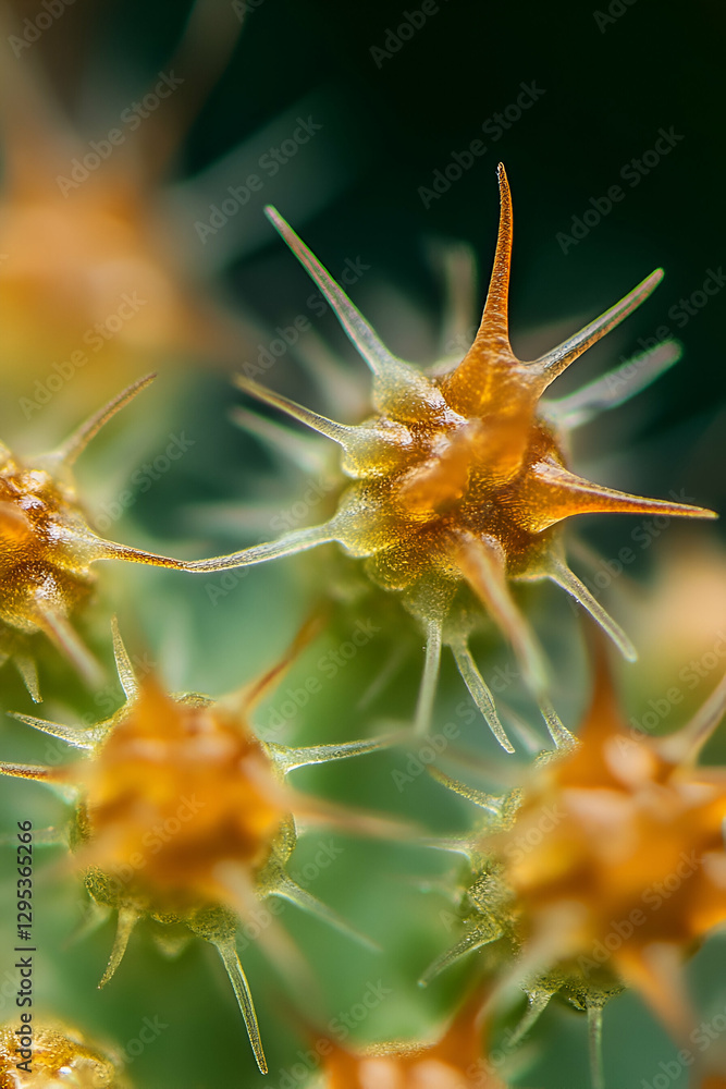 Poster macro detail of pineapple skin showing spikes and texture, emphasizing tropical fruit's protective l